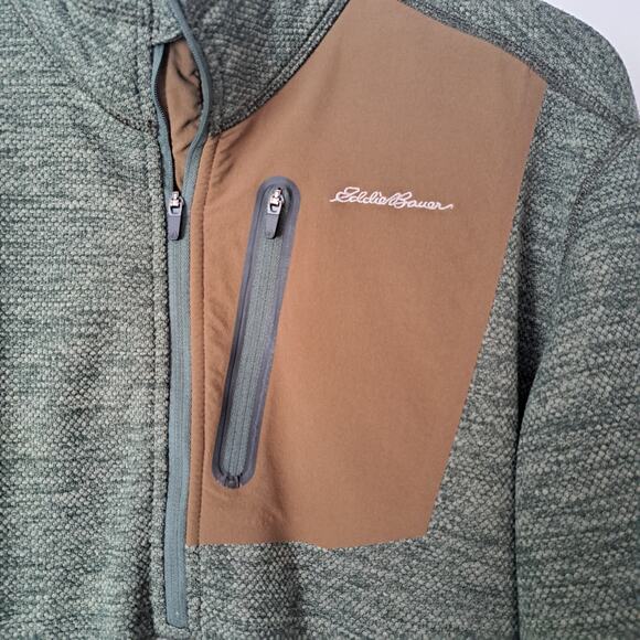 Eddie Bauer Cloud Layer Pro 1/4 Zip Pullover Men's Tall Large Green/Brown - Picture 3 of 6